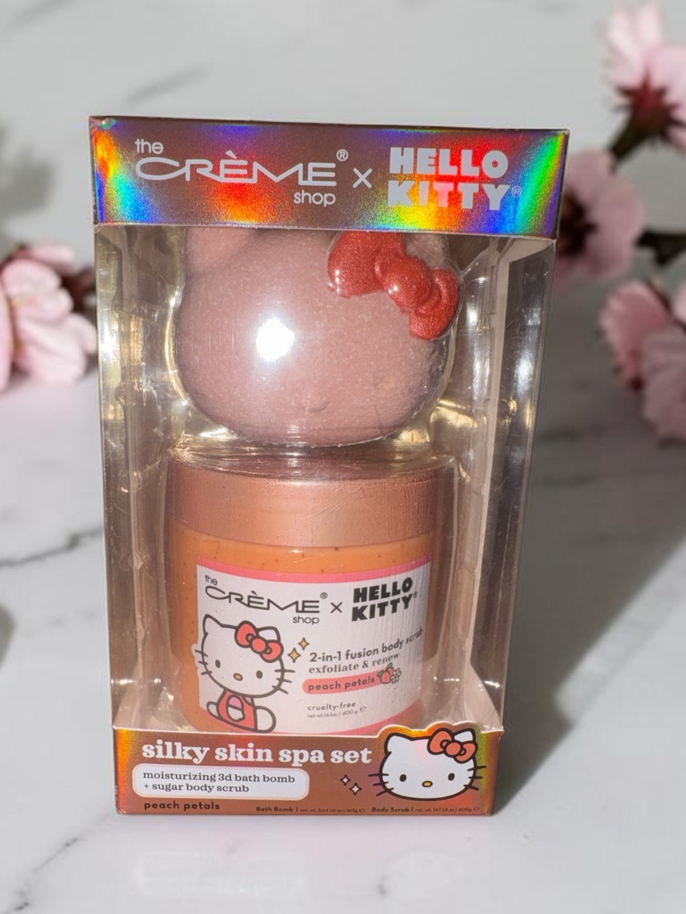 The Crème Shop Bundle Spa Headband, Silky Skin Bath Set & lip/cheek NIB - Picture 2 of 6